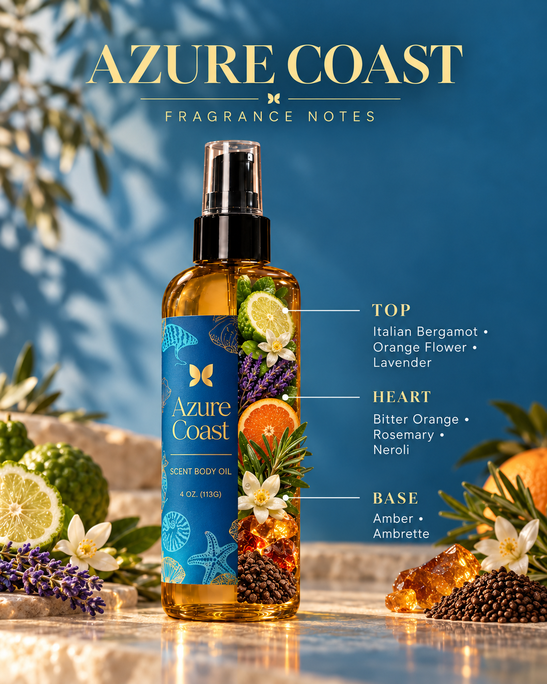 AZURE COAST — Luxury Scented Body Oil