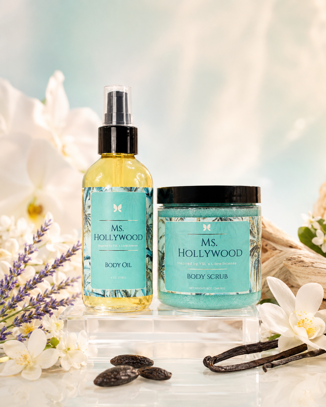 Ms. Hollywood Body Oil + Body Scrub Bundle