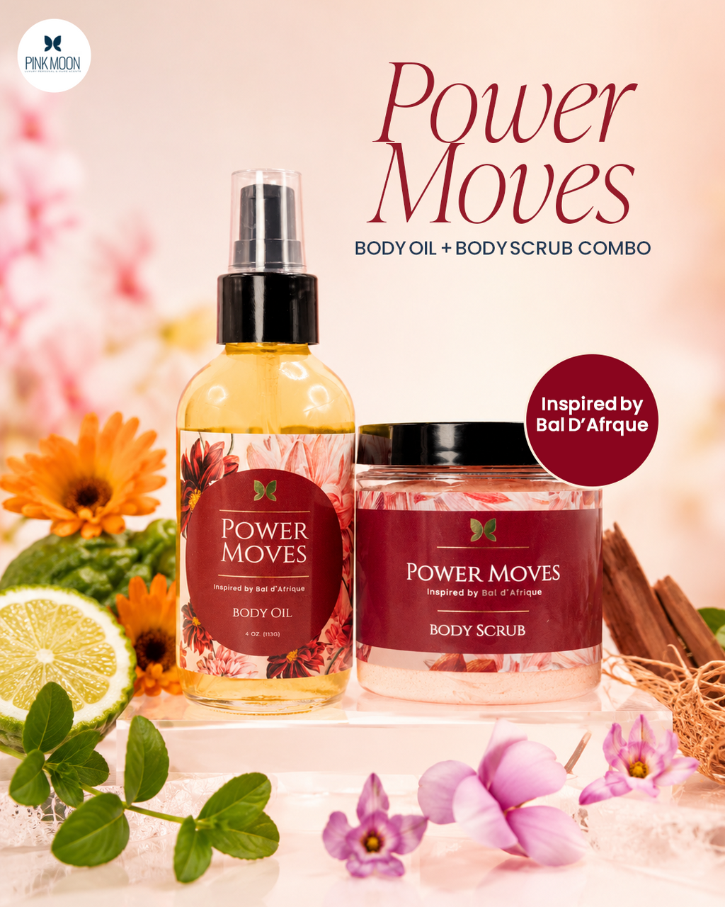Power Moves Body Oil + Body Scrub Bundle