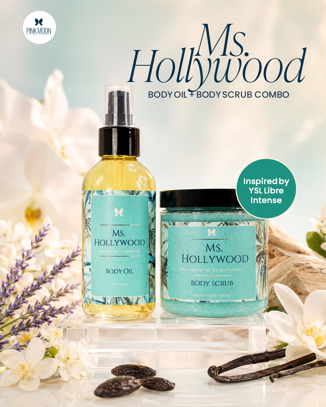 Ms. Hollywood Body Oil + Body Scrub Bundle
