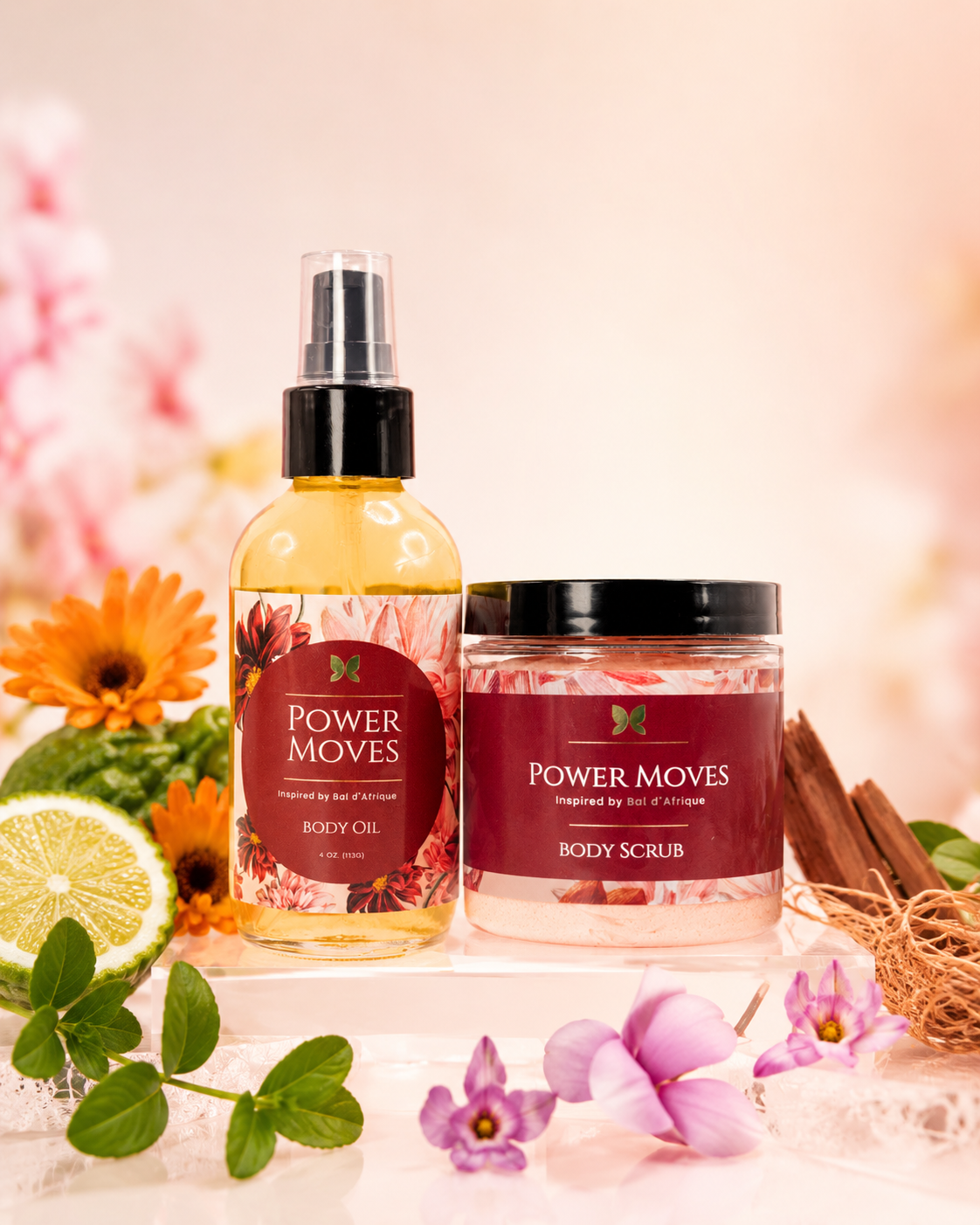 Power Moves Body Oil + Body Scrub Bundle