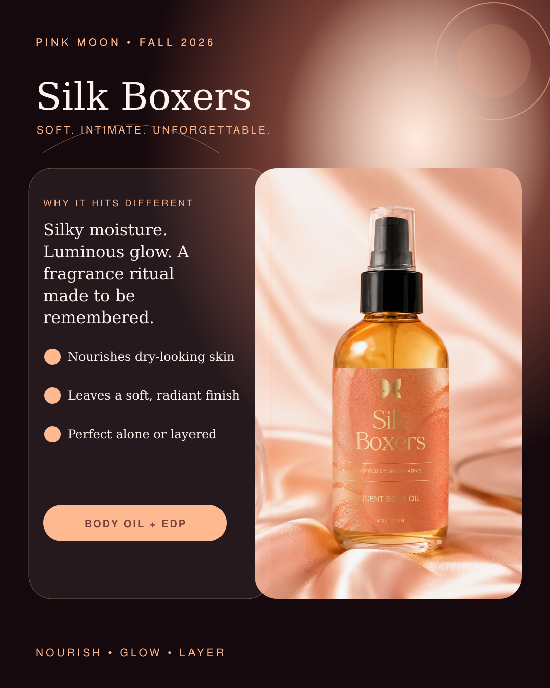 SILK BOXERS — Scented Body Oil
